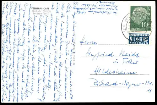ALTE POSTKARTE WEENER EMS ZENTRAL CAFE WINDMÜHLE windmill molen moulin Ansichtskarte AK cpa postcard