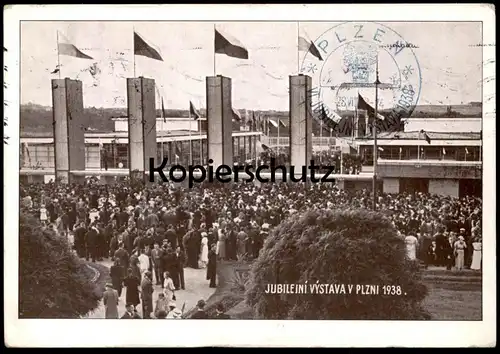 ALTE POSTKARTE JUBILEINÍ VÝSTAVA V PLZNI 1938 PLZEN Jubilejni Vystavu Pilsen Ceska republika Czech republic postcard cpa