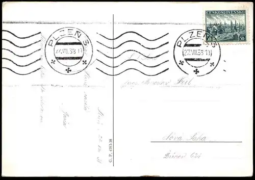 ALTE POSTKARTE JUBILEINÍ VÝSTAVA V PLZNI 1938 PLZEN Jubilejni Vystavu Pilsen Ceska republika Czech republic postcard cpa