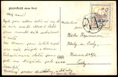 ALTE POSTKARTE JEDOMELICE OKRES SLANY Czech Republic Ceska Republika Tschechien Ansichtskarte postcard cpa AK