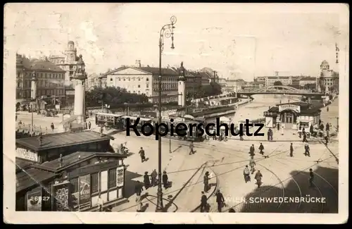 ALTE POSTKARTE WIEN SCHWEDENBRÜCKE WERBUNG GUMMIMANTEL HANNS SCHLUCA TUCHHAUS MUNZ Ansichtskarte postcard AK cpa