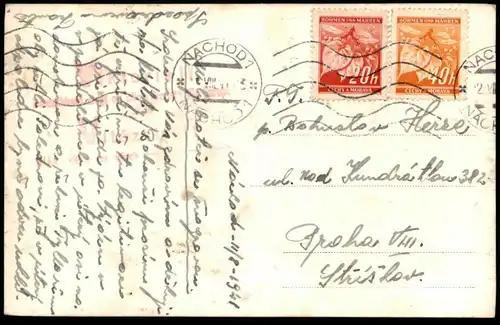 ALTE POSTKARTE NACHOD POHLED ZE ... NACHODA 1941 Czech Republic Ceska Republika Ansichtskarte postcard