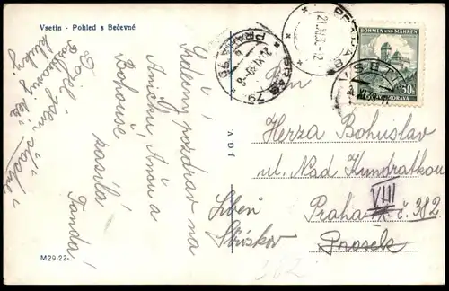 ALTE POSTKARTE VSETIN POHLED S BECEVNE Czech Republic Ceska Republika Ansichtskarte postcard cpa AK