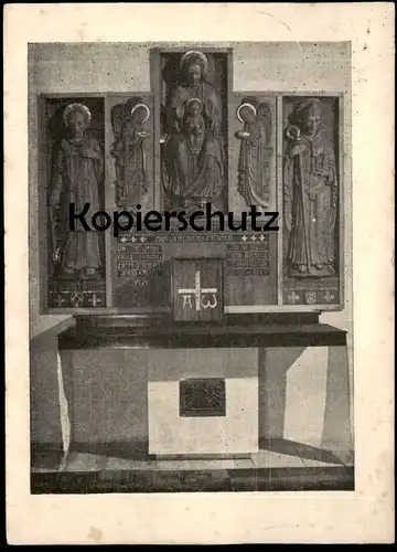 ALTE POSTKARTE PLETTENBERG MARIEN-ALTAR LAURENTIUS KIRCHE BILDHAUER BERNHARD GOHLA FOTO ANNI BORGAS SAUERLAND