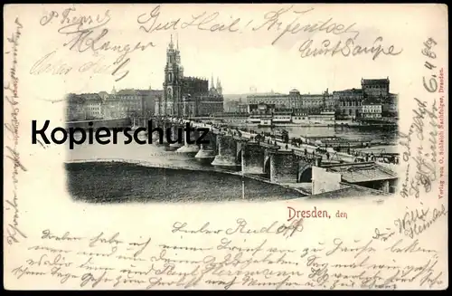 ALTE POSTKARTE DRESDEN PANORAMA 1898 Totalansicht Total Gesamtansicht cpa postcard Ansichtskarte AK
