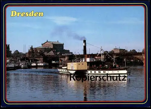 ÄLTERE POSTKARTE DRESDEN AN DER ELBE MS DIESBAR DAMPFER steamship bateau à vapeur Ansichtskarte cpa postcard AK