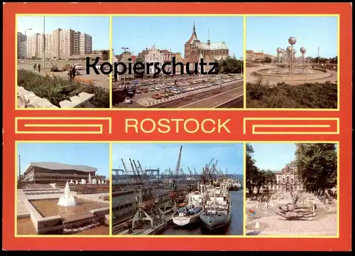 ÄLTERE POSTKARTE ROSTOCK WOHNHOCHHAUS AM WILHELM PIECK RING STADTZENTRUM REUTERSHAGEN LEBENSFREUDE BRUNNEN cpa postcard