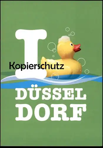 ÄLTERE POSTKARTE QUIETSCHEENTE BADEENTE ENTE GUMMIENTE I LOVE DÜSSELDORF duck canard cane AK Ansichtskarte cpa postcard
