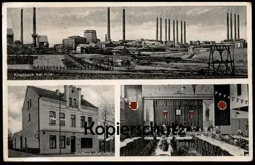 ALTE POSTKARTE HÜRTH KNAPSACK BEI KÖLN GASTHAUS ZUR VILLE WILLI STEGMANN BEFLAGGUNG FERNRUF HERMÜLHEIM Ansichtskarte AK