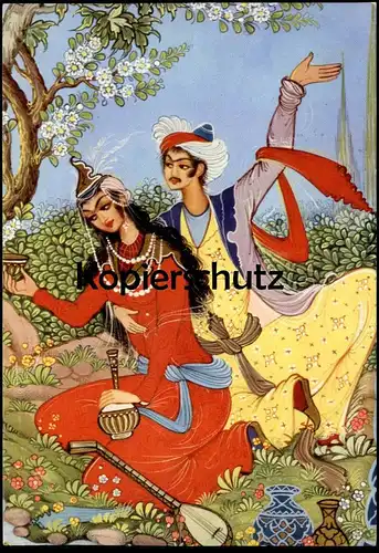 ÄLTERE KÜNSTLER POSTKARTE MINIYATOR PAAR OUD UD couple Iran Persia Ansichtskarte postcard cpa AK