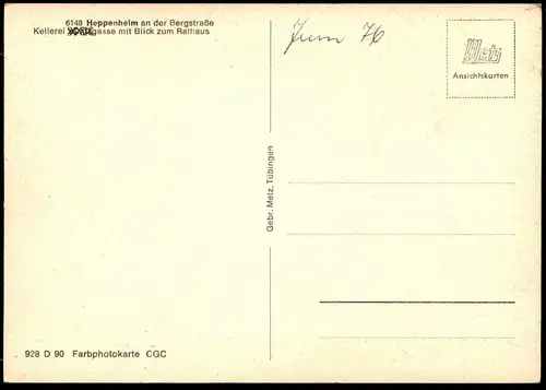 ÄLTERE POSTKARTE HEPPENHEIM KELLEREI AMTSGASSE MIT BLICK ZUM RATHAUS VW KÄFER Ansichtskarte AK cpa postcard