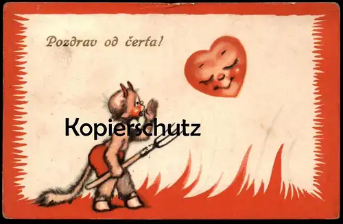 ALTE POSTKARTE POZDRAV OD CERTA TEUFEL devil diable Krampus demon Dämon postcard cpa AK Ansichtskarte