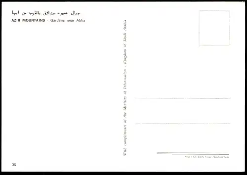 ÄLTERE POSTKARTE AZIR MOUNTAINS GARDENS NEAR ABHA Saudi Arabia Ansichtskarte AK cpa postcard