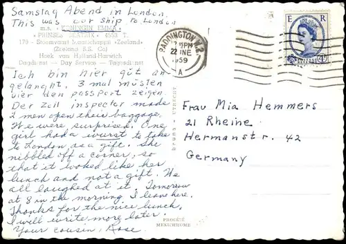 ÄLTERE POSTKARTE M.S. KONINGIN EMMA PRINSES BEATRIX FÄHRSCHIFF FÄHRE ferry Schiff Motorschiff ship bateau postcard cpa