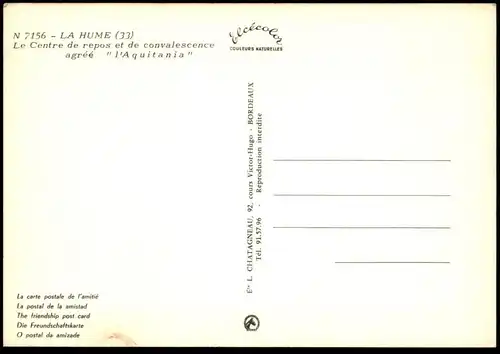 ÄLTERE POSTKARTE LA HUME LE CENTRE DE REPOS ET DE CONVALESCENE AGRÉE L'AQUITANIA RENAULT R4 Ansichtskarte cpa postcard