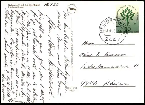 ÄLTERE POSTKARTE OSTSEEBAD HEILIGENHAFEN FISCHEREIHAFEN HAFEN port postcard Ansichtskarte cpa AK