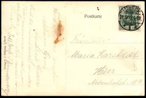 ALTE POSTKARTE DIE SCHIFFERGESELLSCHAFT IN LÜBECK 1913 Ansichtskarte AK postcard cpa