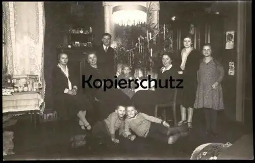 ALTE FOTO POSTKARTE SYLVESTER JÜTERBOG 31.12.1932 WOHNZIMMER NEUJAHR 1933 Familie Weihnachten Ansichtskarte cpa postcard