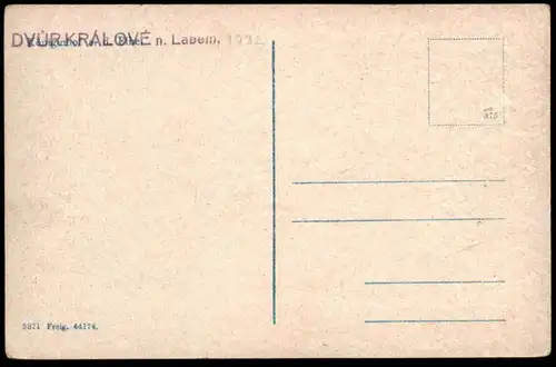 ALTE POSTKARTE DVURKRALOVE N. LABEM 1932 KÖNIGINHOF A.D. ELBE DVUR KRALOVE Bus Czech Republic Ceska Republika Tschechien