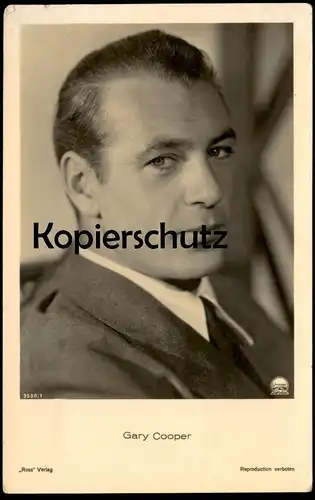 ALTE POSTKARTE GARY COOPER FILM-SCHAUSPIELER Krawatte Sakko actor acteur Ross Verlag Paramount postcard AK Ansichtskarte
