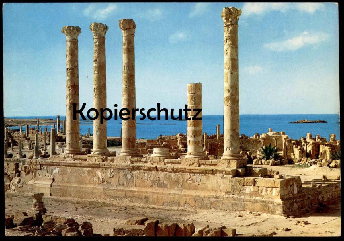 ÄLTERE POSTKARTE LIBYA LEPTIS MAGNA ANTIQUITIES LIBIA RUINS ROMAN