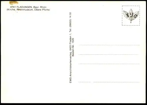 ÄLTERE POSTKARTE GRÜSSE AUS FLADUNGEN RHÖN KIRCHE RHÖNMUSEUM OBERE PFORTE VW KÄFER GASTHOF GOLDENER ADLER LÖWEN AK cpa
