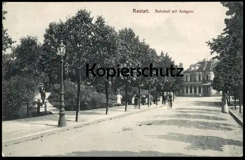 ALTE POSTKARTE RASTATT BAHNHOF MIT ANLAGEN station gare Ansichtskarte AK cpa postcard