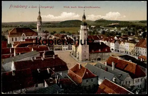 ALTE POSTKARTE FRIEDEBERG QUEIS ISERGEBIRGE BLICK NACH DEM GREIFFENSTEIN Mirsk Schlesien Ansichtskarte cpa postcard AK