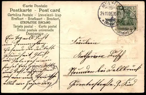 ALTE PRÄGE POSTKARTE GLÜCK UND SEGEN ZUM NAMENSTAGE JUNGE MIT BLUME KIND enfant child flowers Ansichtskarte postcard cpa