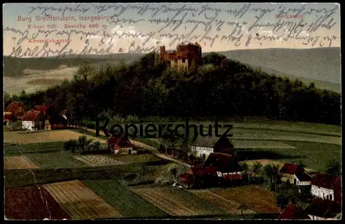 ALTE POSTKARTE BURG GREIFFENSTEIN KEMNITZKAMM ISERKAMM ISERGEBIRGE ZAMEK GRYF Schlesien Ansichtskarte cpa postcard AK