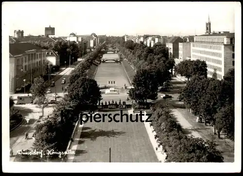 ALTE POSTKARTE DÜSSELDORF KÖNIGSALLEE 1954 STEMPEL JAGD UND SPORT UND FISCHEREI AUSSTELLUNG Ansichtskarte cpa postcard