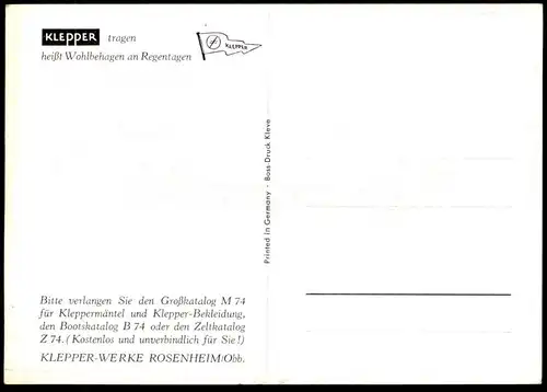 ALTE POSTKARTE KLEPPER TRAGEN HEISST WOHLBEHAGEN AN REGENTAGEN MANTEL MÄNTEL KLEPPERMÄNTEL ZELT BOOT cpa postcard AK