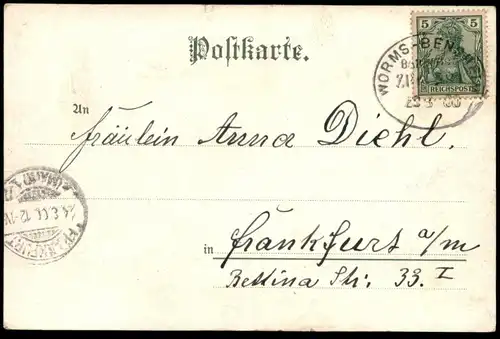 ALTE POSTKARTE WORMS MASCHINEN-AUSSTELLUNG WORMSER ORTSGEWERBEVEREIN 1900 AUSSTELLUNGSKARTE Ansichtskarte cpa postcard