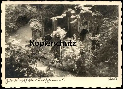ALTE POSTKARTE BAD PYRMONT ZUR DUNSTHÖHLE Höhle Grotte cave Ansichtskarte postcard cpa AK