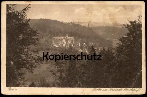 ALTE POSTKARTE GREIZ IN THÜRINGEN PARTIE AM FRIEDRICH-ARNOLDSTIFT Stift cpa postcard AK Ansichtskarte