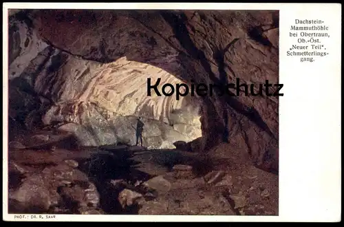 ALTE POSTKARTE DACHSTEIN RIESENEISHÖHLE OBERTRAUN OBERÖSTERREICH NEUER TEIL SCHMETTERLINGSGANG cave grotte postcard cpa