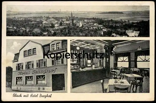 ALTE POSTKARTE ÜBACH PALENBERG MIT HOTEL BURGHOF 1943 TELEFON AMT GEILENKIRCHEN Ansichtskarte AK cpa postcard