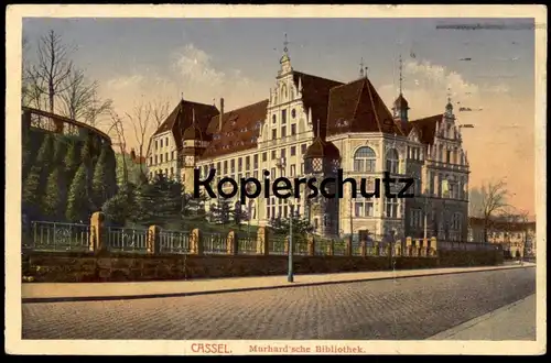 ALTE POSTKARTE CASSEL MURHARD'SCHE BIBLIOTHEK 1917 Kassel library bibliotheque Ansichtskarte postcard AK cpa