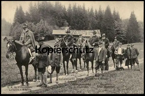 ALTE POSTKARTE JAGD OBERSTDORF PRINZREGENT LUITPOLD GEHEIMRAT HOFJAGDDIREKTOR Prinz hunting chasseur cpa postcard