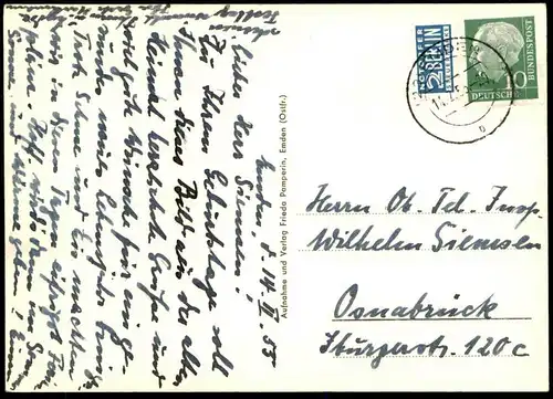 ÄLTERE POSTKARTE EMDEN AM NORDERTOR SEGELBOOT MOTORBOOT VERLAG FRIEDA PAMPERIN Ansichtskarte postcard cpa AK
