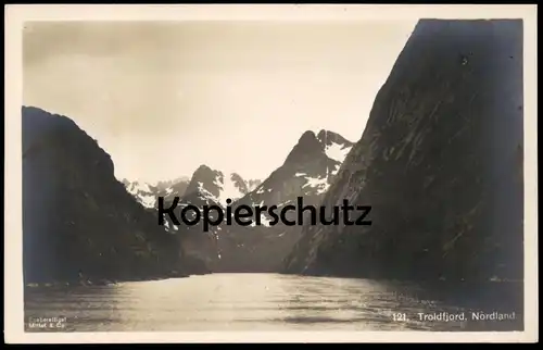 ALTE POSTKARTE TROLDFJORD NORDLAND 1913 LOFOTEN NORGE Fjord Norwegen norway Norvege postcard cpa Ansichtskarte AK