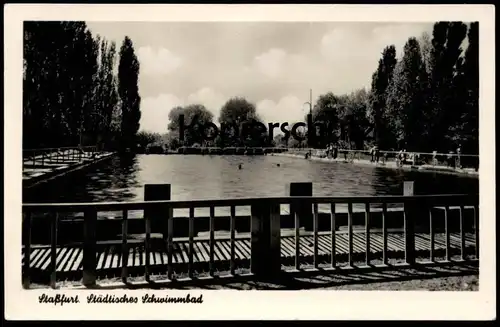 ALTE POSTKARTE STASSFURT STÄDTISCHES SCHWIMMBAD Bad Freibad swimming pool piscine Ansichtskarte AK cpa postcard