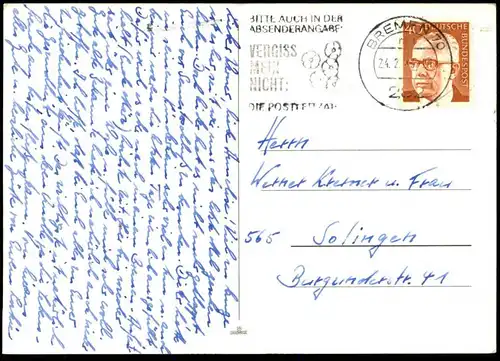 ÄLTERE POSTKARTE BREMEN AKADEMIE FÜR PERSÖNLICHKEITSENTFALTUNG TEILANSICHT academy for personality development postcard