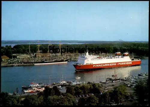 ÄLTERE POSTKARTE MS FINNCARRIERS POSEIDON TRANSFINLANDIA FRACHT FÄHRSCHIFF FÄHRE Line ferry Schiff Motorschiff ship cpa