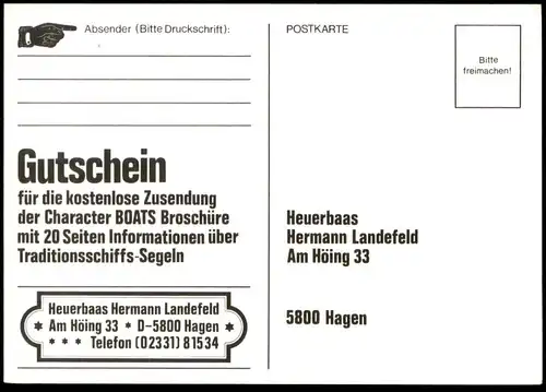 ÄLTERE POSTKARTE MATROSE AM STEUERRAD SEGELSCHIFF RUDERGÄNGER STEUERMANN Schiff Bestellung Boats Broschüre Heuerbaas AK
