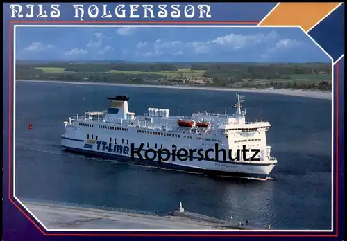 ÄLTERE POSTKARTE MS NILS HOLGERSSON TT-LINE FÄHRSCHIFF FÄHRE Line ferry Schiff Motorschiff ship cpa