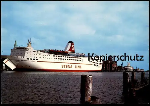 ÄLTERE POSTKARTE KIEL STENA LINE SCHWEDEN KAI KRONPRINSESSAN VICTORIA OFFENE BUGKLAPPE FÄHRE ferry Schiff ship postcard