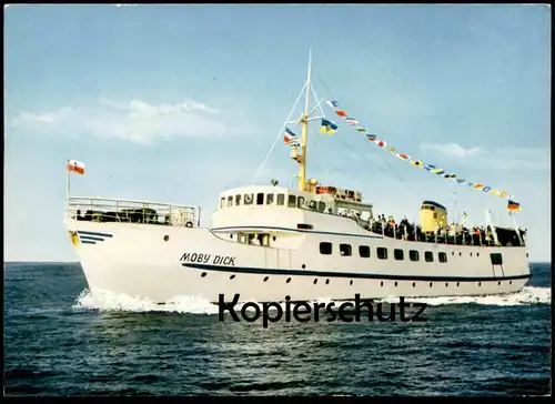 ÄLTERE POSTKARTE SCHIFF M.S. MOBY DICK SEETOURISTIK LÜBECK TRAVEMÜNDE Ship Bateau cpa postcard AK Ansichtskarte