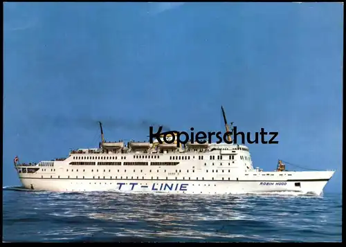 ÄLTERE POSTKARTE MS ROBIN HOOD FÄHRSCHIFF FÄHRE TT-LINIE GTS FINNJET Schiff Motorschiff postcard cpa AK Ansichtskarte
