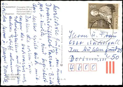 ÄLTERE POSTKARTE BUDAPEST PARLAMENT Parlement Parliament Schiff Bateau à vapeur ship cpa postcard AK Ansichtskarte